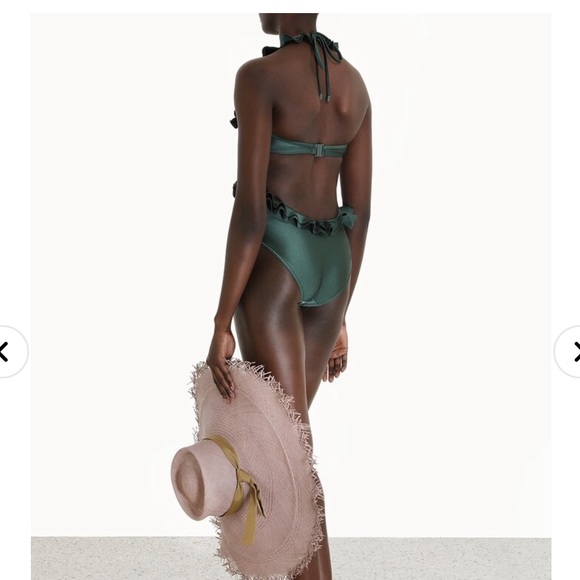 ZIMMERMAN Estelle Ruffle Halter Bathing Suit. NEW WITH TAGS. - Picture 2 of 4